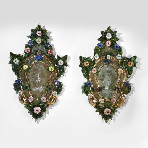 PAIR OF 18TH CENTURY VENETIAN MURANO GLASS MIRRORS