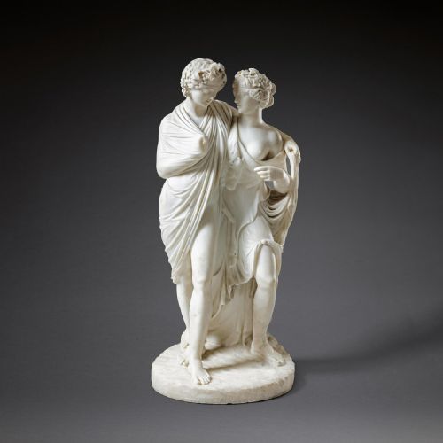 Fine Italian Early 19th Century Marble Group of Bacchus and Ariadne After the Antique, Attributed to Carlo Albacini C.1800