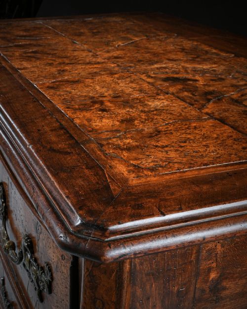RARE EARLY 18TH CENTURY LOUIS XV PROVINCIAL BURR ELM MAZARIN COMMODE - ADDITIONAL PHOTO 7