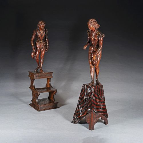 VALENTINO BESAREL PAIR OF CARVED ITALIAN VENETIAN FIGURES - ADDITIONAL PHOTO 1