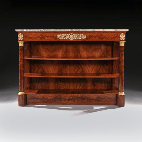 fig 1. Grand French Empire Mahogany Gilt Bronze Mounted Console Table of Extremely Large Scale