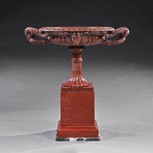 A HUGE ITALIAN GRAND TOUR ROSSO ANTICO MARBLE TAZZA ATTRIBUTED TO BENEDETTO BOSCHETTI MID 19TH CENTURY - ADDITIONAL PHOTO 1