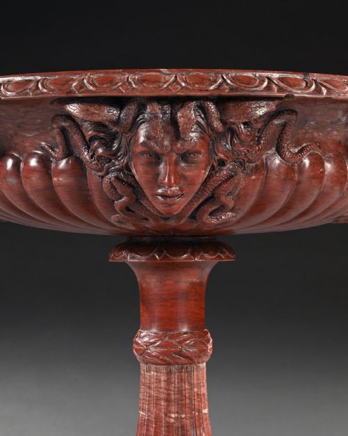 A HUGE ITALIAN GRAND TOUR ROSSO ANTICO MARBLE TAZZA ATTRIBUTED TO BENEDETTO BOSCHETTI MID 19TH CENTURY - ADDITIONAL PHOTO 4