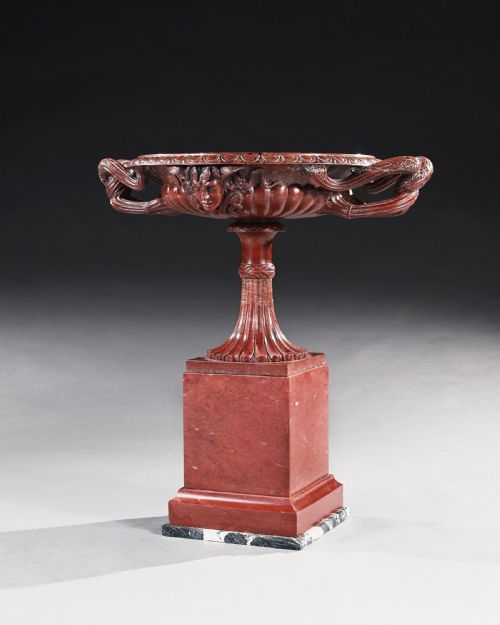 A HUGE ITALIAN GRAND TOUR ROSSO ANTICO MARBLE TAZZA ATTRIBUTED TO BENEDETTO BOSCHETTI MID 19TH CENTURY - ADDITIONAL PHOTO 5