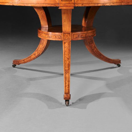 RARE EARLY 19TH CENTURY SCANDINAVIAN BURR ROOT MAPLE DRUM TABLE - ADDITIONAL PHOTO 4