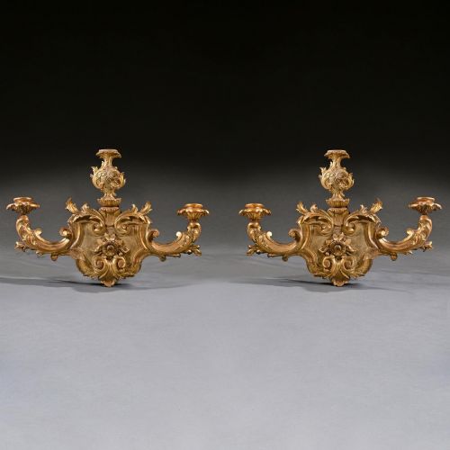 PAIR OF 18TH CENTURY VENETIAN GILTWOOD WALL SCONCES - ADDITIONAL PHOTO 2