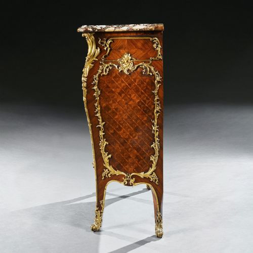PAIR OF GILT BRONZE MOUNTED 19TH CENTURY FRENCH KINGWOOD AND VERNIS MARTIN PETIT COMMODES - ADDITIONAL PHOTO 6