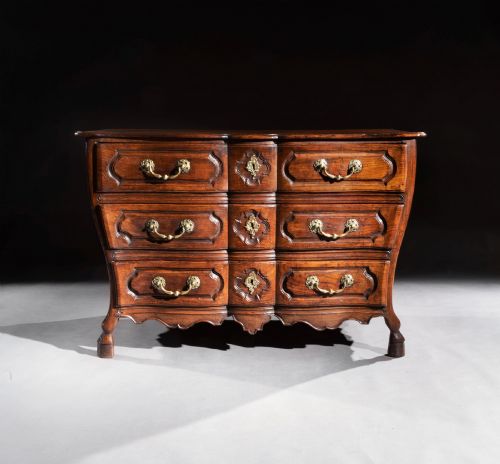 MID 18TH CENTURY LOUIS XV BOMBE SHAPED CHESTNUT PROVINCIAL COMMODE - ADDITIONAL PHOTO 7