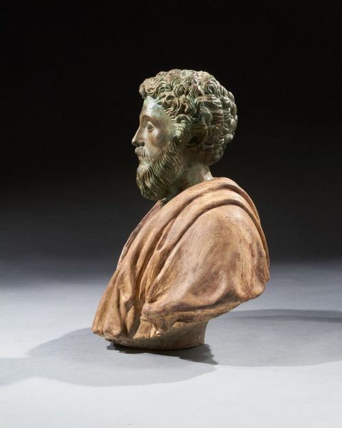 UNUSUAL PAIR OF LATE 19TH CENTURY PORTRAIT BUSTS OF CAESARS MARCUS AURELIUS AND CARACALLA - ADDITIONAL PHOTO 3