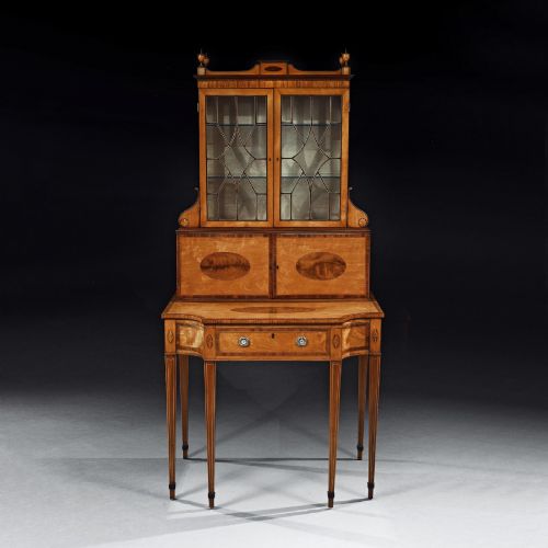 AN IMPORTANT 18TH CENTURY GEORGE III SATINWOOD AND SABICU WRITING CABINET - ADDITIONAL PHOTO 2