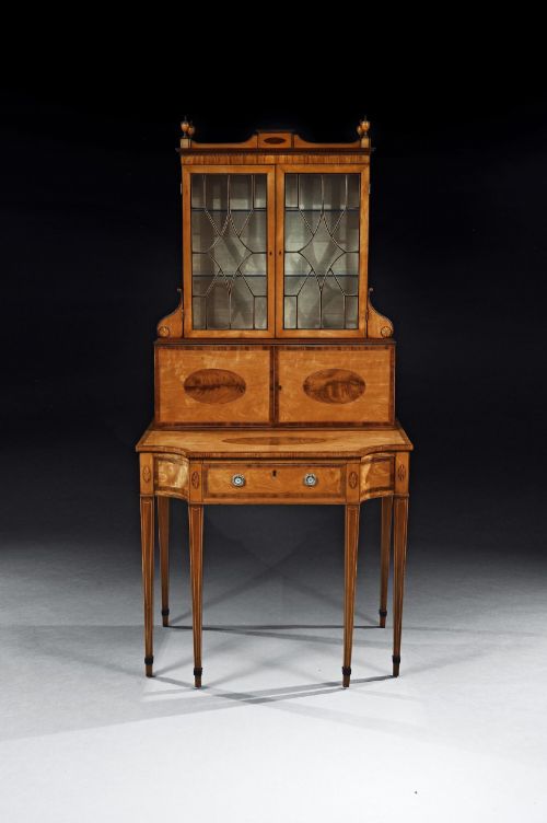 AN IMPORTANT 18TH CENTURY GEORGE III SATINWOOD AND SABICU WRITING CABINET - ADDITIONAL PHOTO 4