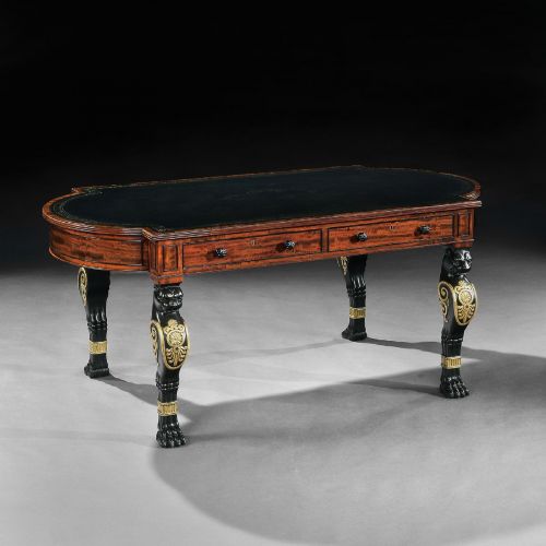 REGENCY MAHOGANY PARTNERS WRITING TABLE IN THE MANNER OF GEORGE SMITH