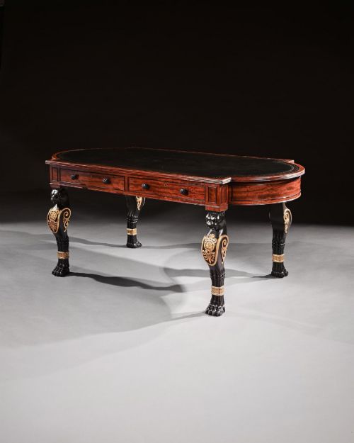 REGENCY MAHOGANY PARTNERS WRITING TABLE IN THE MANNER OF GEORGE SMITH - ADDITIONAL PHOTO 1