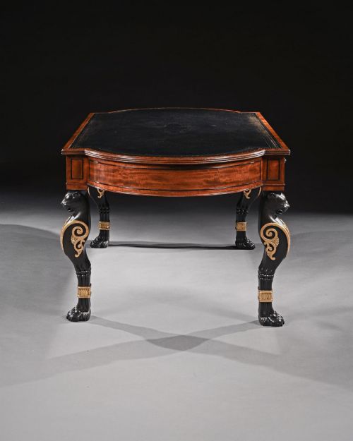 REGENCY MAHOGANY PARTNERS WRITING TABLE IN THE MANNER OF GEORGE SMITH - ADDITIONAL PHOTO 2