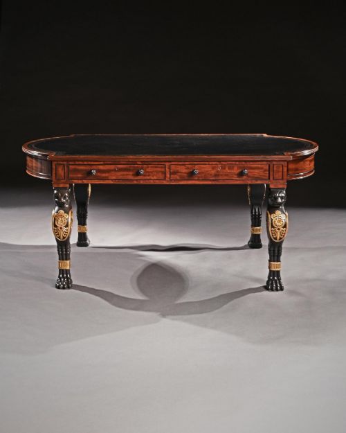 REGENCY MAHOGANY PARTNERS WRITING TABLE IN THE MANNER OF GEORGE SMITH - ADDITIONAL PHOTO 3