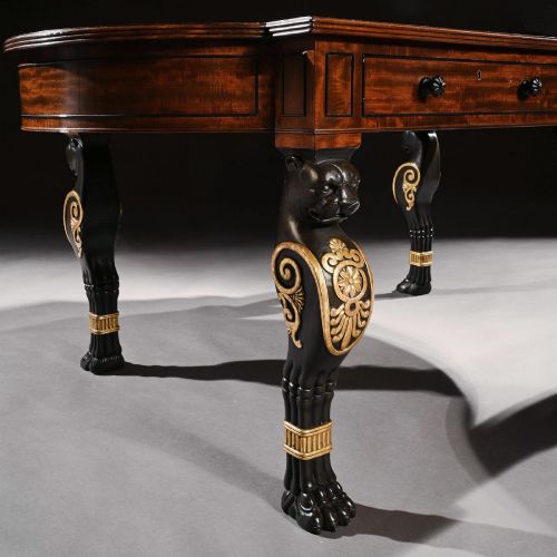 REGENCY MAHOGANY PARTNERS WRITING TABLE IN THE MANNER OF GEORGE SMITH - ADDITIONAL PHOTO 4