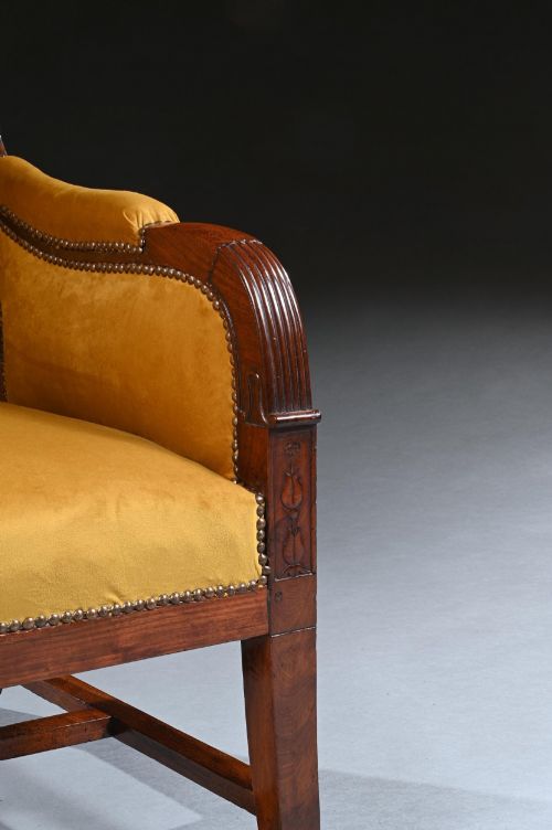 FRENCH EMPIRE MAHOGANY RECLINING WING BACK ARMCHAIR - ADDITIONAL PHOTO 4