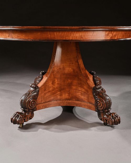 RARE 19TH CENTURY PETERS OF GENOA SATINWOOD ROSEWOOD CENTRE TABLE - ADDITIONAL PHOTO 4