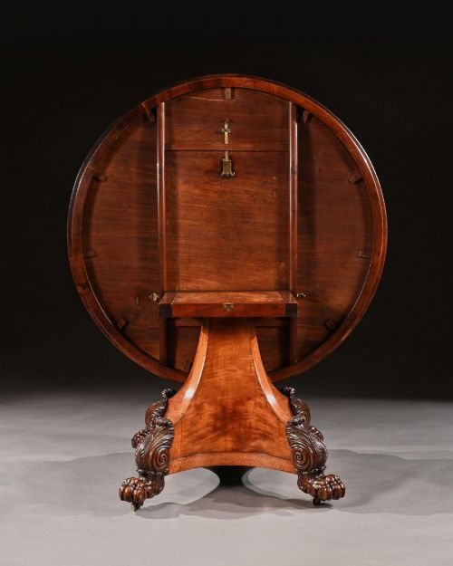 RARE 19TH CENTURY PETERS OF GENOA SATINWOOD ROSEWOOD CENTRE TABLE - ADDITIONAL PHOTO 7