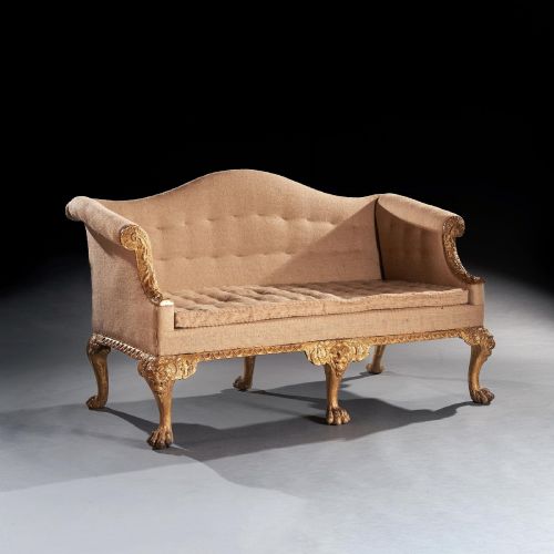george ii giltwood sofa on lion mask hairy paw feet possibly by giles grendey - CATEGORY: ANTIQUE SOFAS - DATED 18TH CENTURY