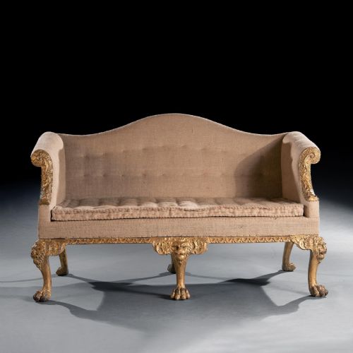 GEORGE II GILTWOOD SOFA ON LION MASK HAIRY PAW FEET POSSIBLY BY GILES GRENDEY - ADDITIONAL PHOTO 1