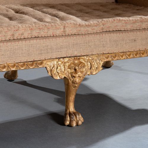 GEORGE II GILTWOOD SOFA ON LION MASK HAIRY PAW FEET POSSIBLY BY GILES GRENDEY - ADDITIONAL PHOTO 4