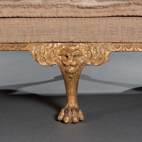 GEORGE II GILTWOOD SOFA ON LION MASK HAIRY PAW FEET POSSIBLY BY GILES GRENDEY - ADDITIONAL PHOTO 6