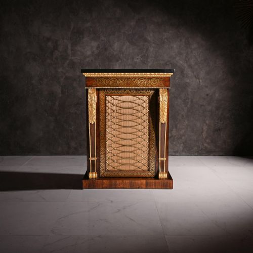 FINE PAIR OF REGENCY BRASS INLAID SIDE CABINETS ATTRIBUTED TO LOUIS CONSTANTIN LE GAIGNEUR - ADDITIONAL PHOTO 2