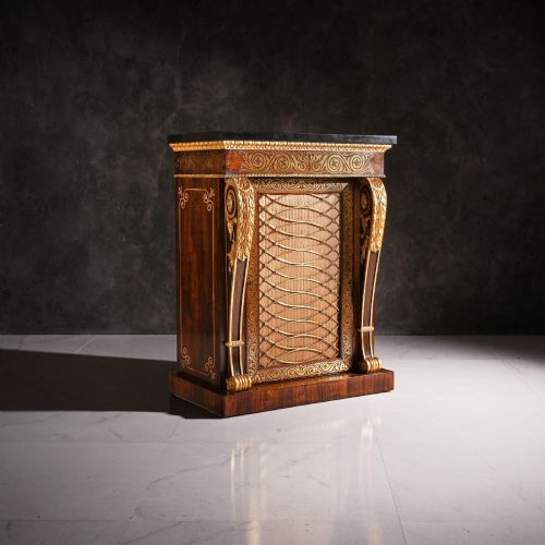 FINE PAIR OF REGENCY BRASS INLAID SIDE CABINETS ATTRIBUTED TO LOUIS CONSTANTIN LE GAIGNEUR - ADDITIONAL PHOTO 3