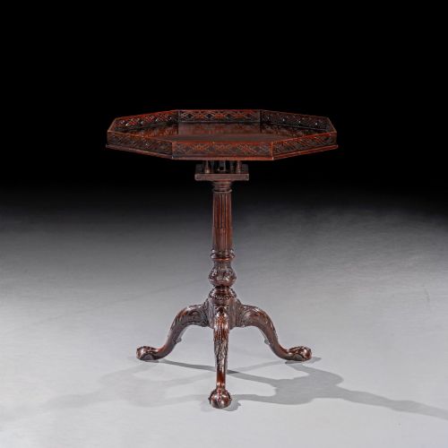 GEORGE III MAHOGANY OCTAGONAL TRIPOD TABLE