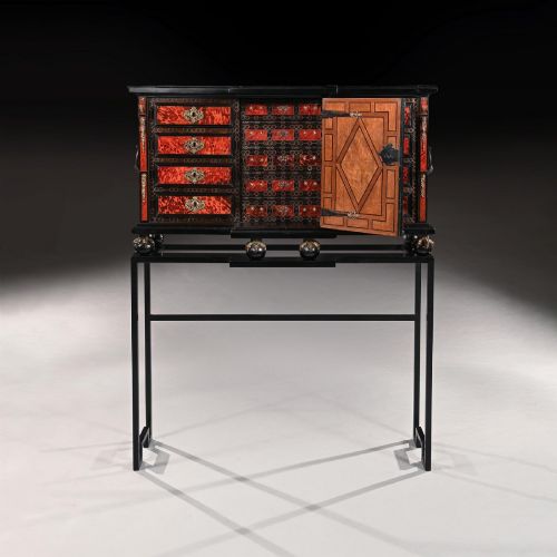 PAIR OF 17TH CENTURY SPANISH BAROQUE GILT BRONZE MOUNTED EBONISED AND TORTOISESHELL CABINETS ON STANDS - ADDITIONAL PHOTO 3