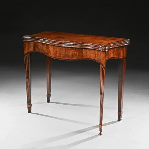 George III Mahogany Serpentine Tea Table of Exceptional Colour and Patination