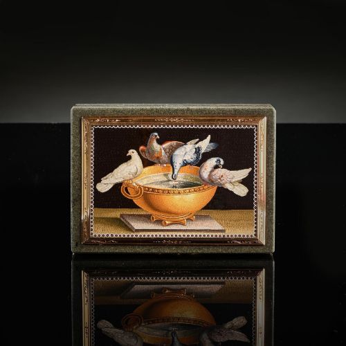 Micromosaic Gold Mounted Jasper Snuff Box Early 19th Century Italian Gioacchino Barberi