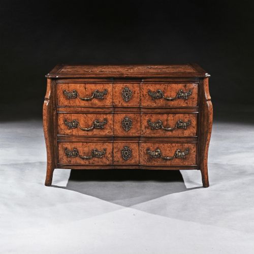 Rare Early 18th Century Louis XV Provincial Burr Elm Mazarin Commode