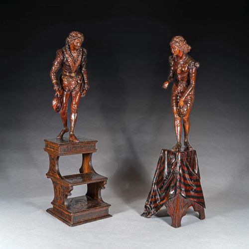 Valentino Besarel Pair of Carved Italian Venetian Figures