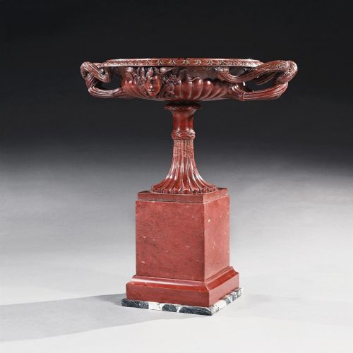 A Huge Italian Grand Tour Rosso Antico Marble Tazza Attributed to Benedetto Boschetti Mid 19th Century