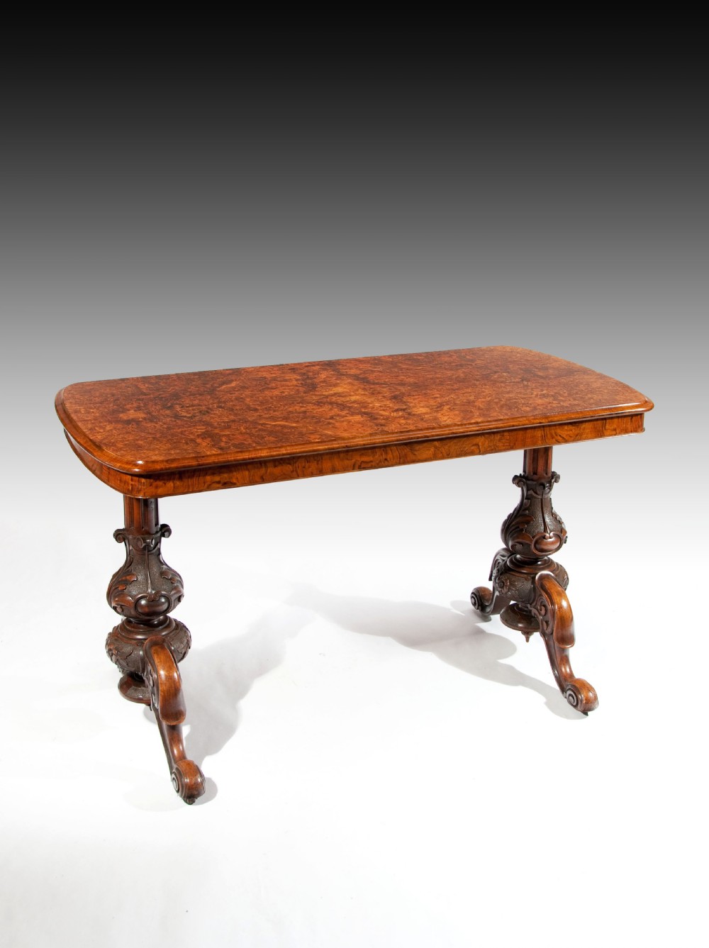 Quality Victorian Burr Walnut Freestanding Table 