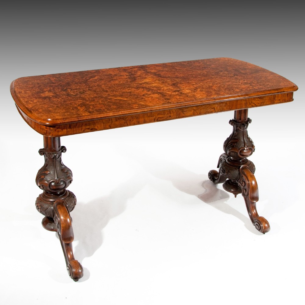 Quality Victorian Burr Walnut Freestanding Table  View II