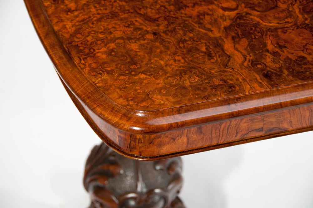 Quality Victorian Burr Walnut Freestanding Table  View XI