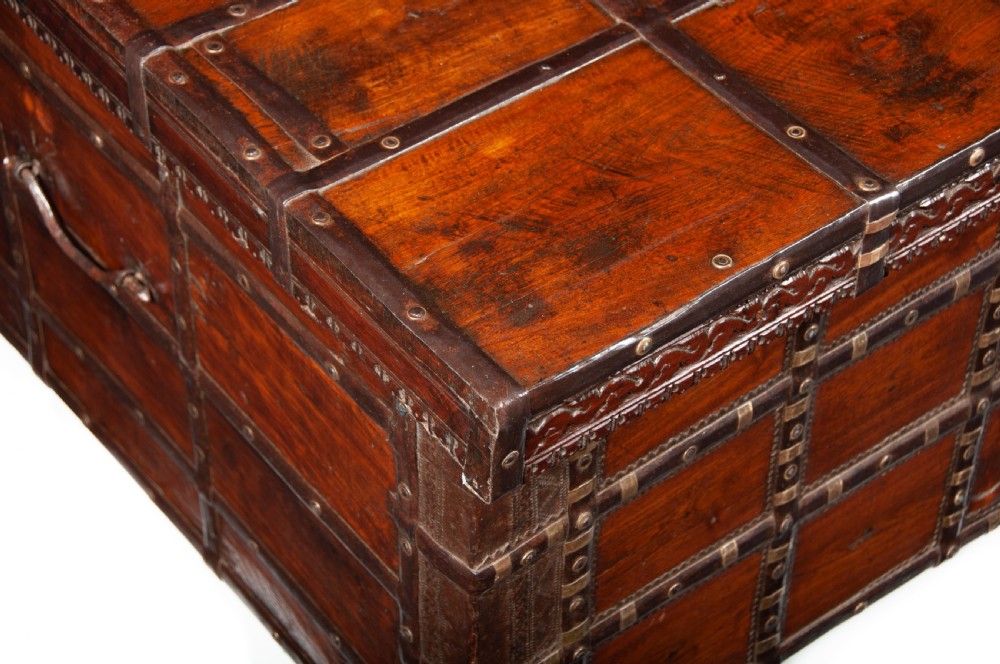 Decorative Large Antique Anglo-Indian Trunk  View III