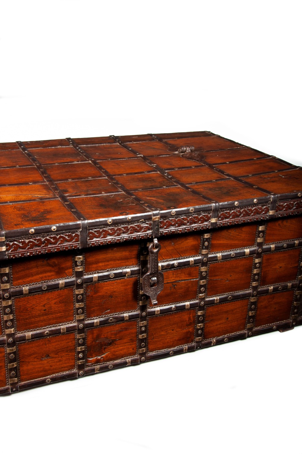 Decorative Large Antique Anglo-Indian Trunk  View IV