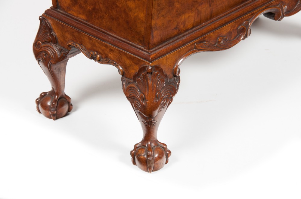 Quality Shaped Figured Walnut Magazine Rack on Cabriole Legs  View II