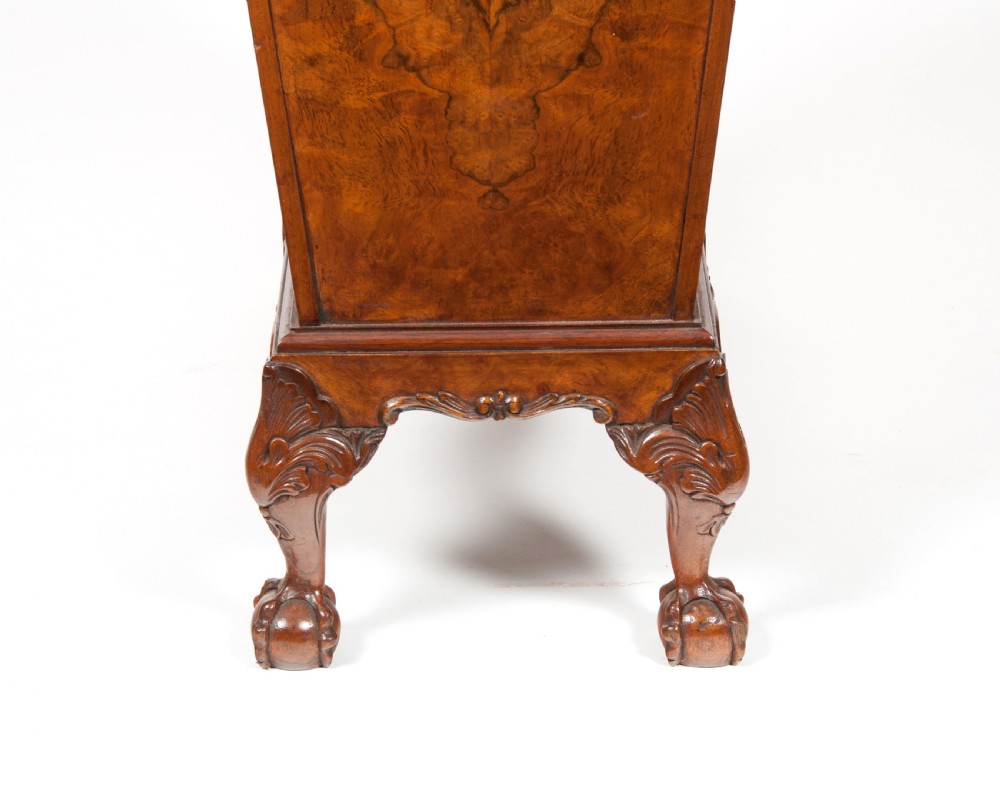 Quality Shaped Figured Walnut Magazine Rack on Cabriole Legs  View V