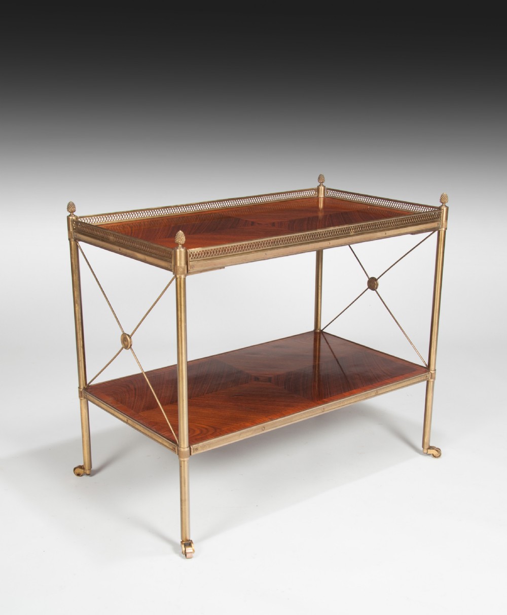 Fine Quality Kingwood and Brass Two Tier Etagere Circa 1920.