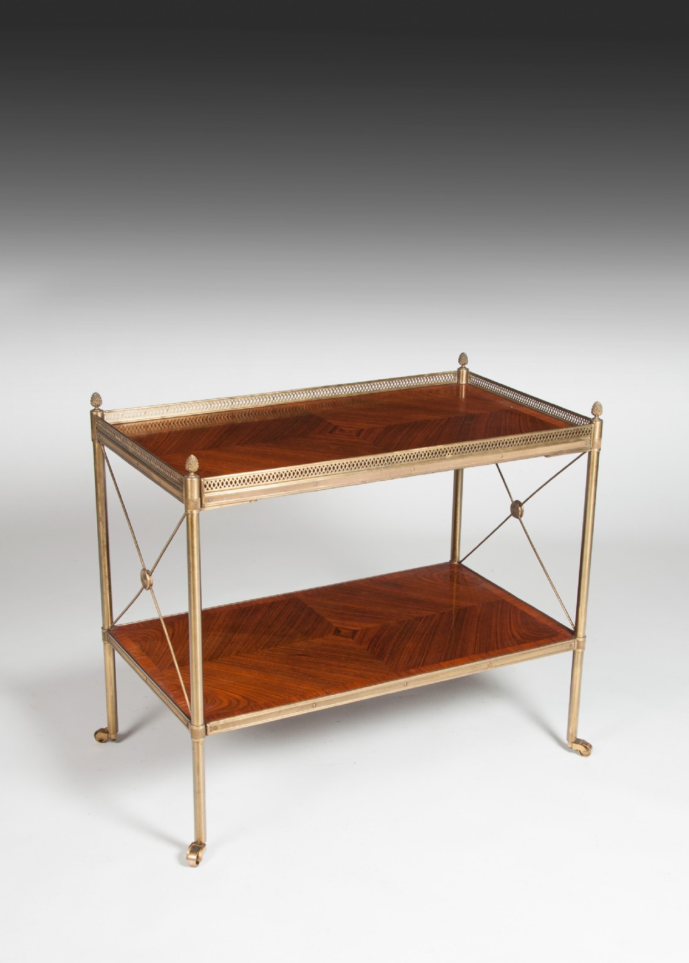 Fine Quality Kingwood and Brass Two Tier Etagere Circa 1920. View II