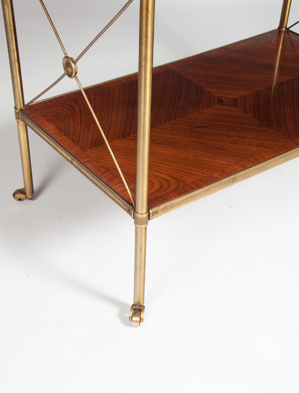 Fine Quality Kingwood and Brass Two Tier Etagere Circa 1920. View VII