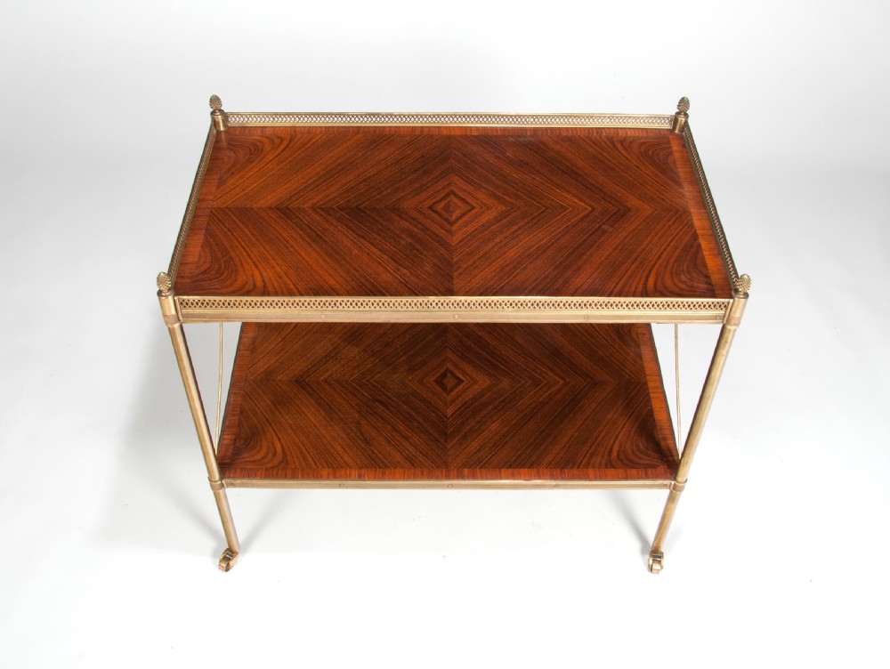 Fine Quality Kingwood and Brass Two Tier Etagere Circa 1920. View X