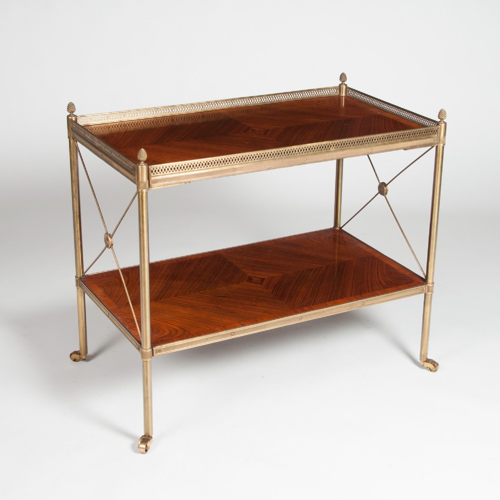 Fine Quality Kingwood and Brass Two Tier Etagere Circa 1920. View XI