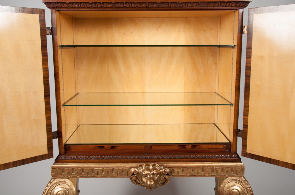 Fine Walnut Cocktail Cabinet On Carved Giltwood Base View XII