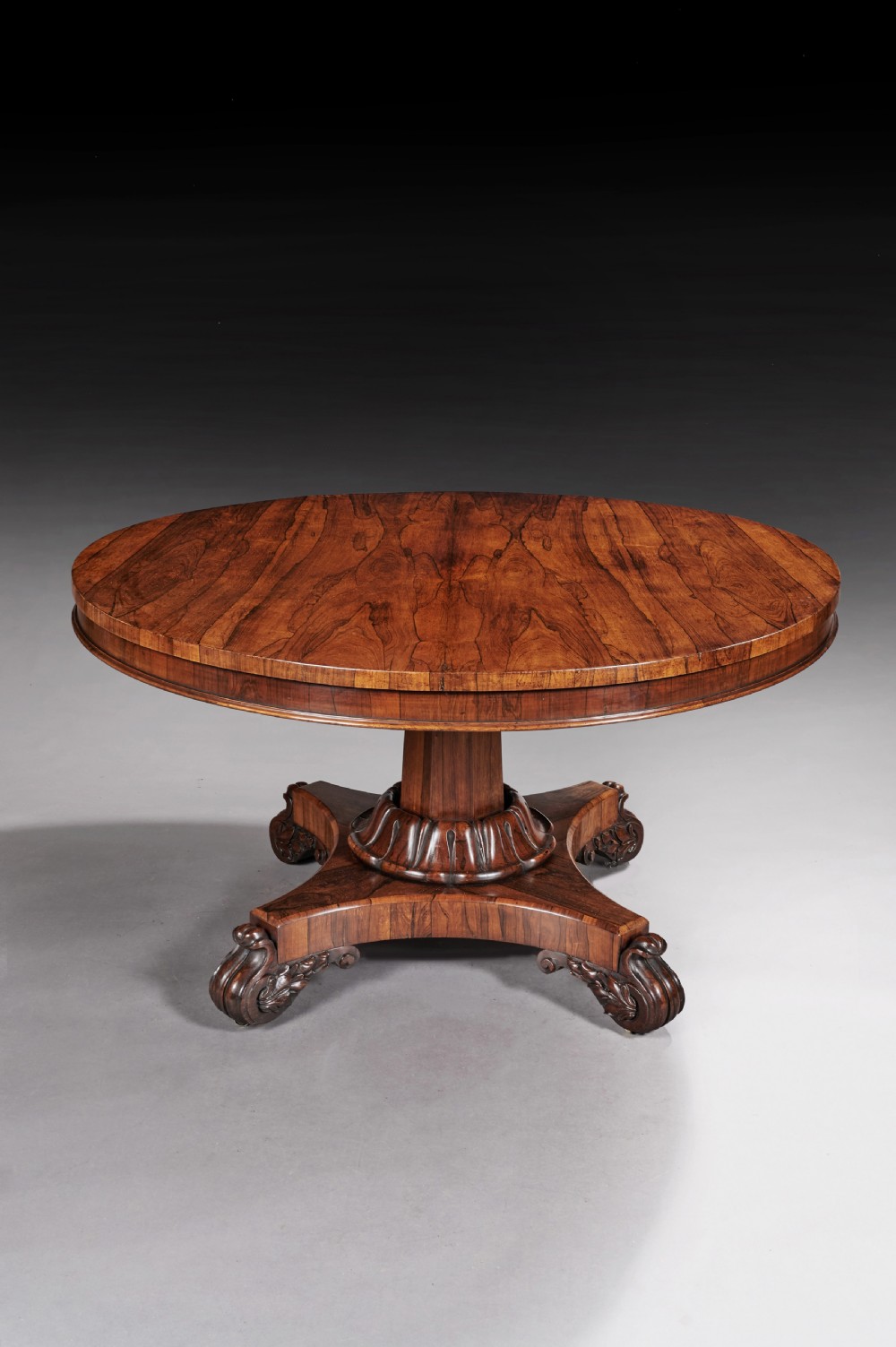 Circular 19th Century Rosewood Tilt-Top Dining Table 